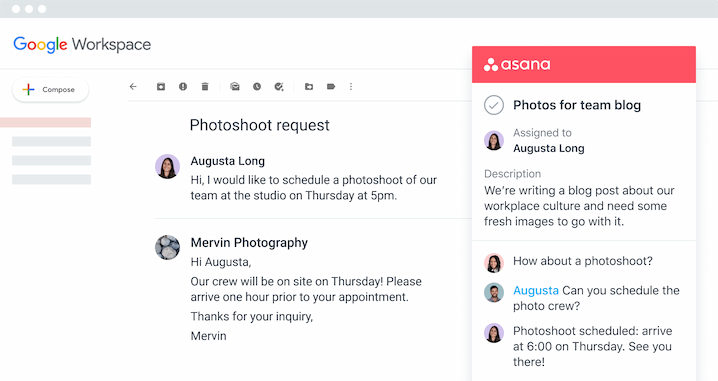 Asana For Google Workspace Gmail ドキュメント カレンダー Meet との連携 Asana