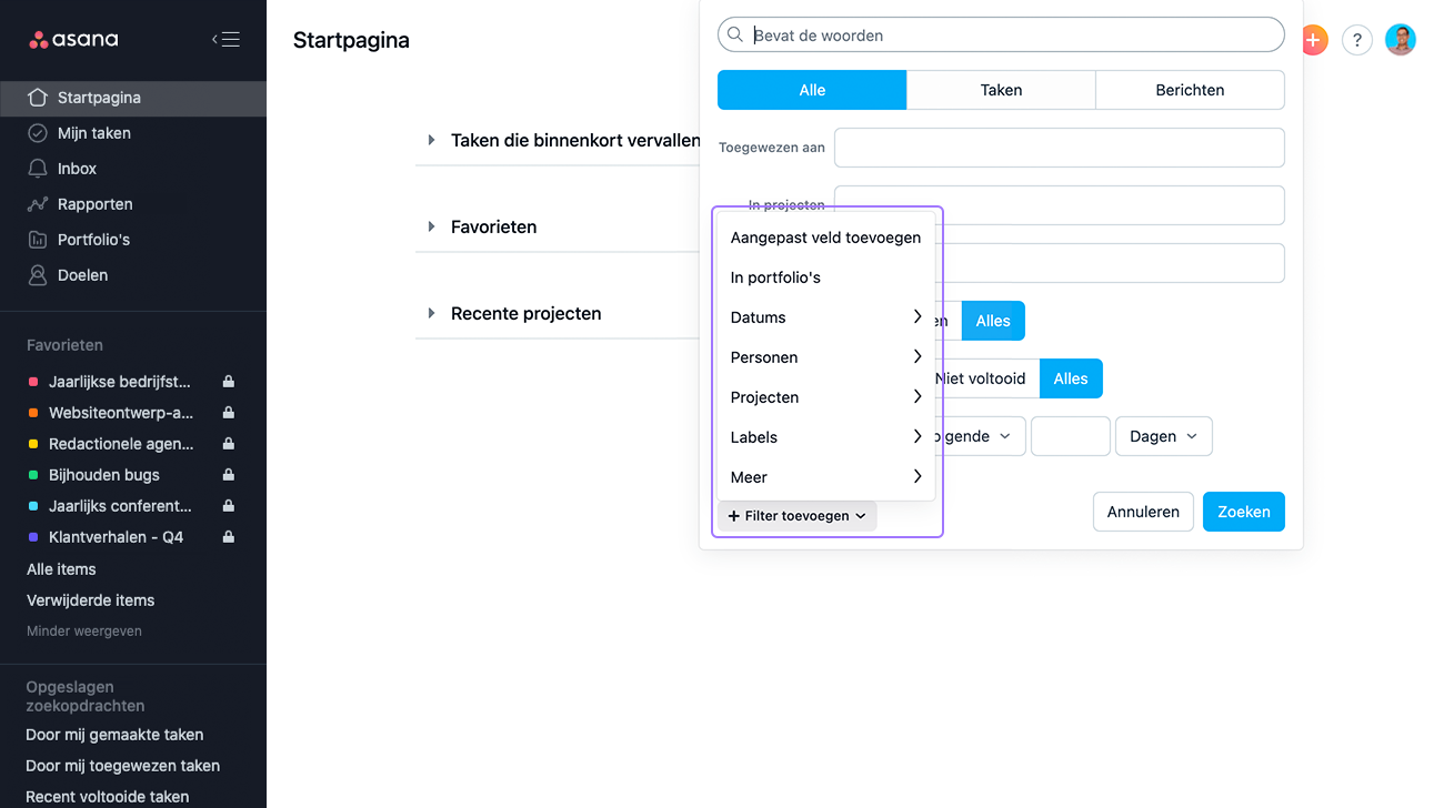 meer zoekparameters