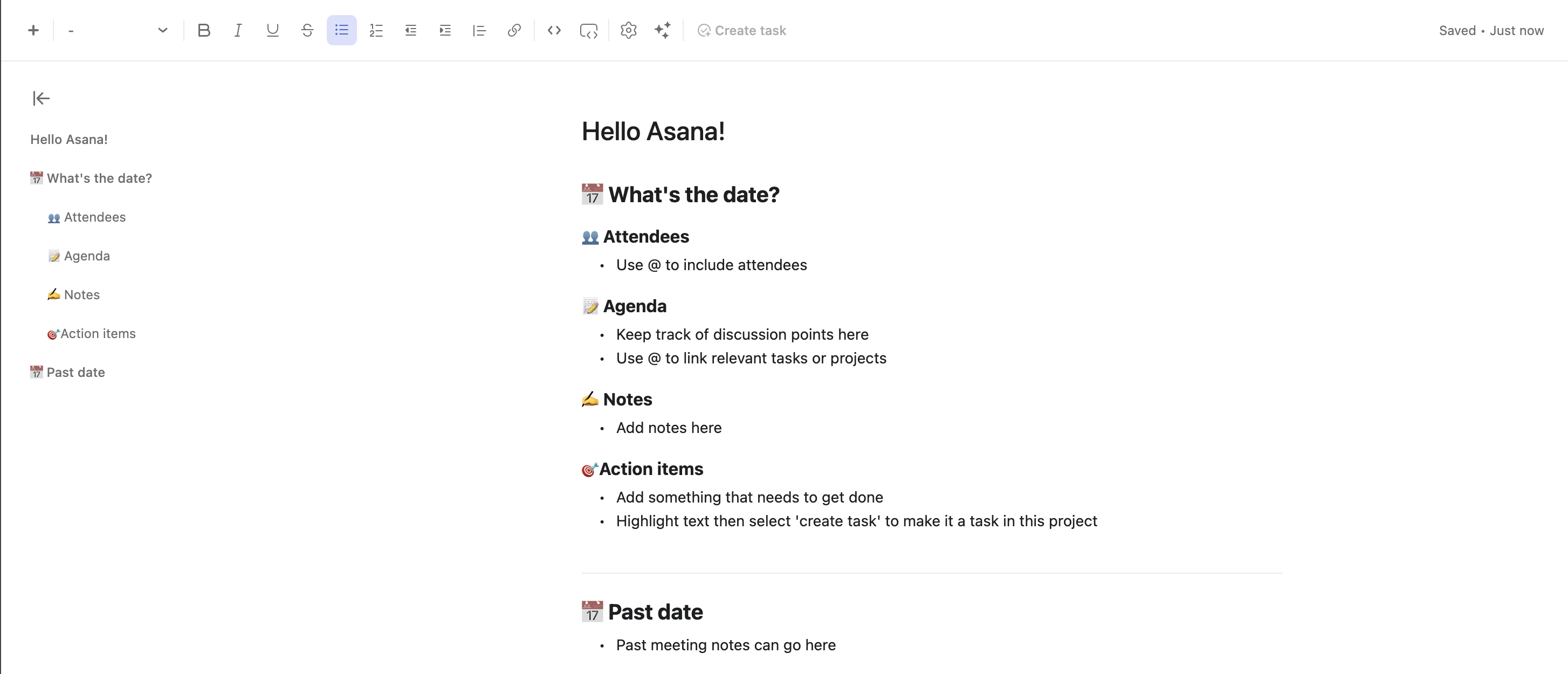 Notes view