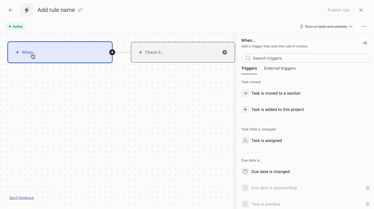 Coupled triggers and conditions