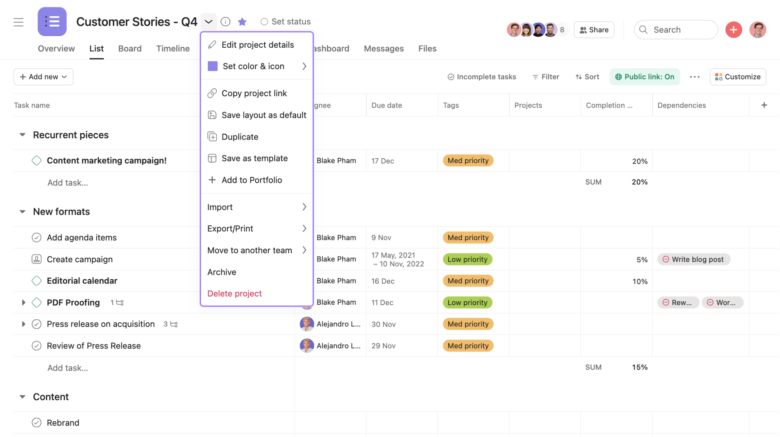 Toolbar & Header UI Changes • Asana Product Guide