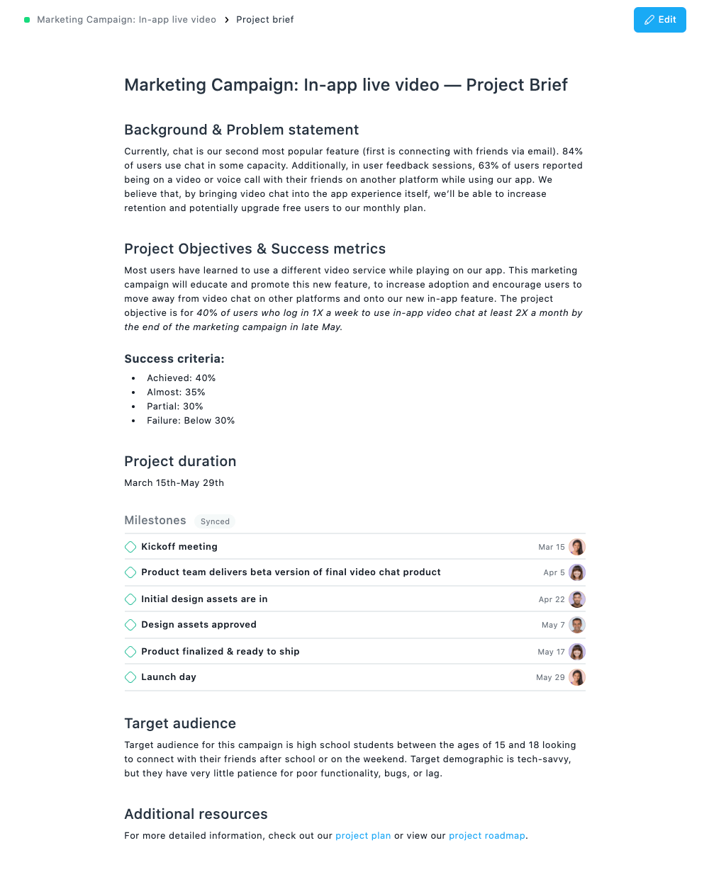 [Product UI] Marketing campaign project brief (Project Brief)