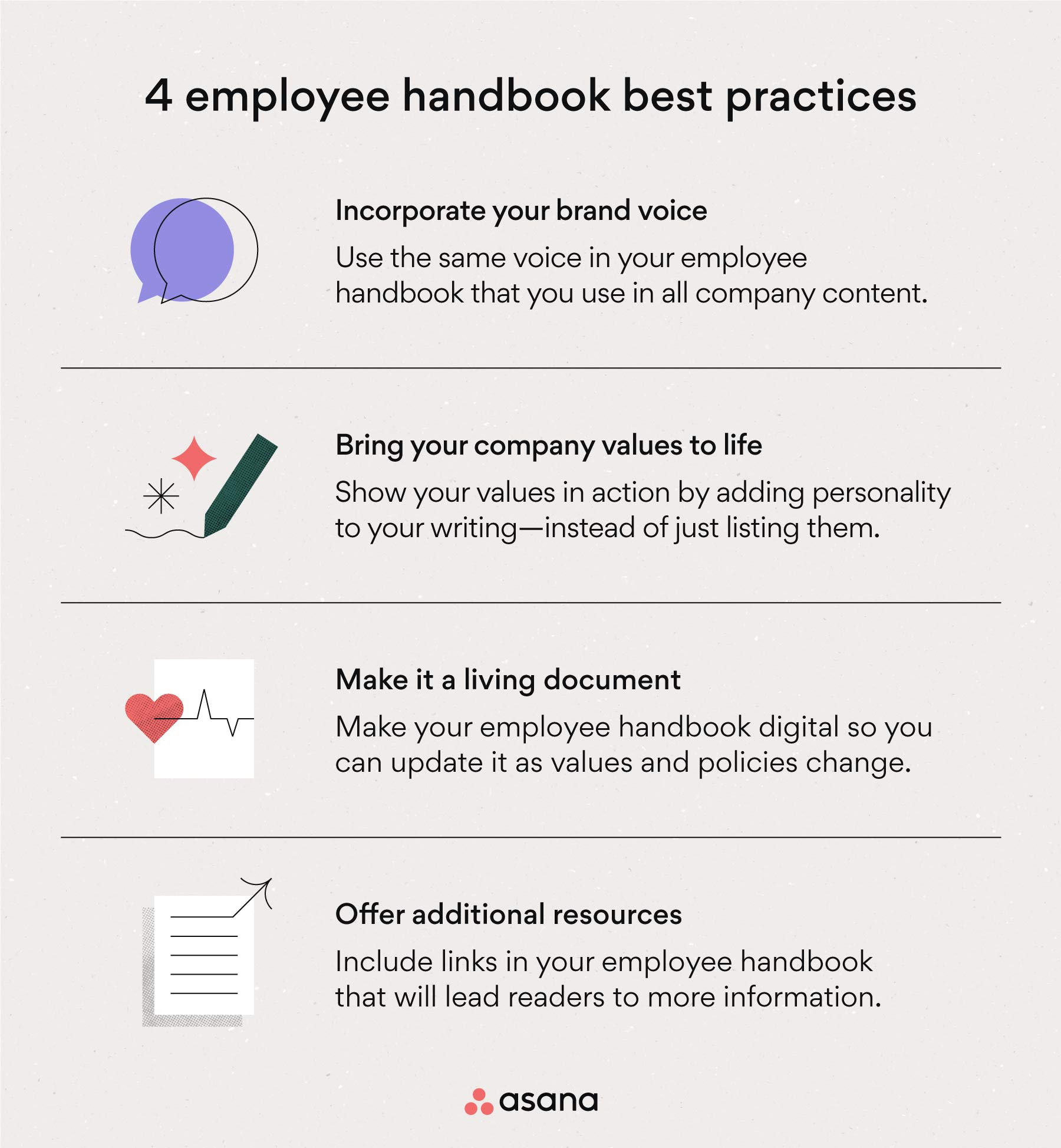[inline illustration] employee handbook best practices (infographic)