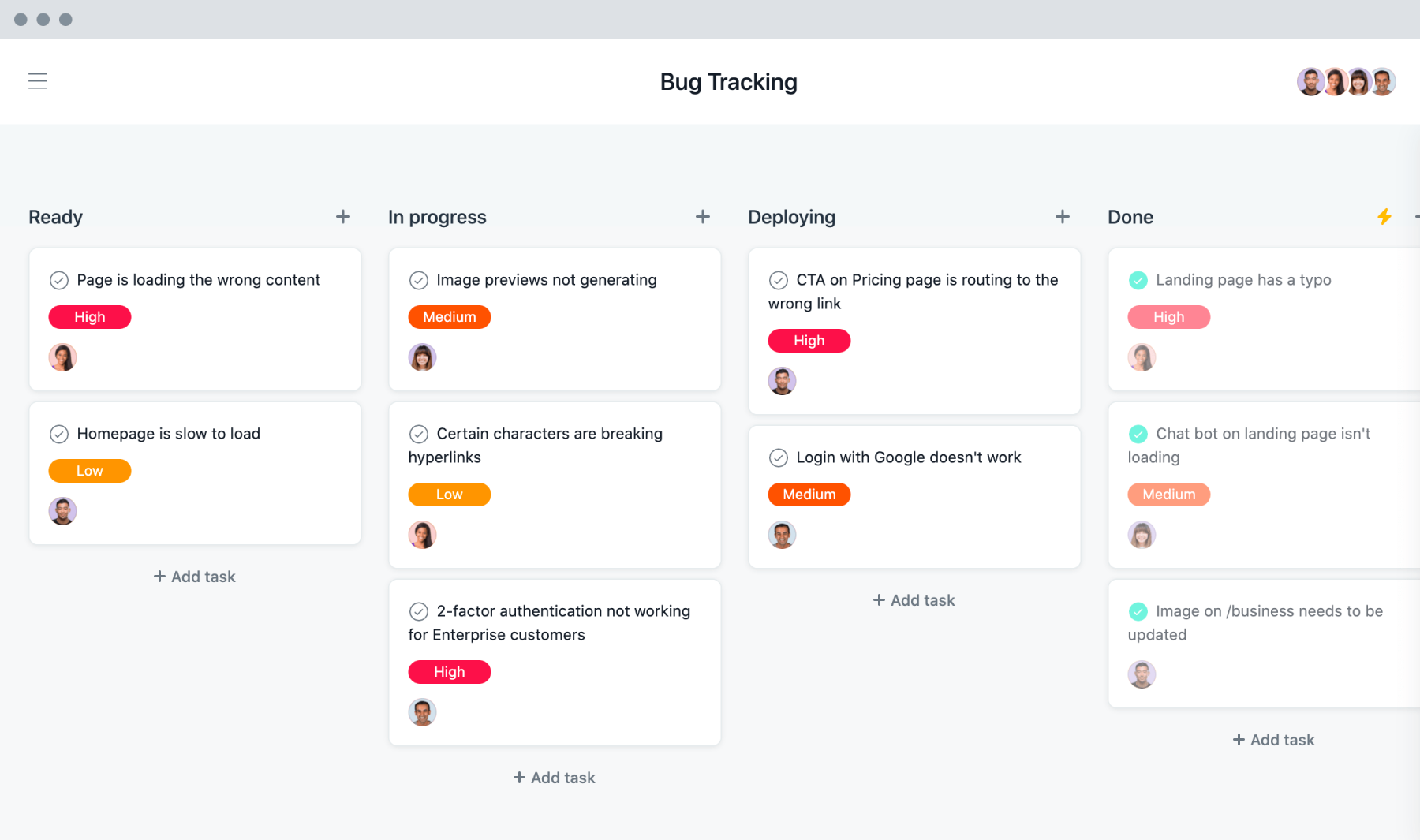 [Old Product UI] Bug tracking Kanban board example (Boards)