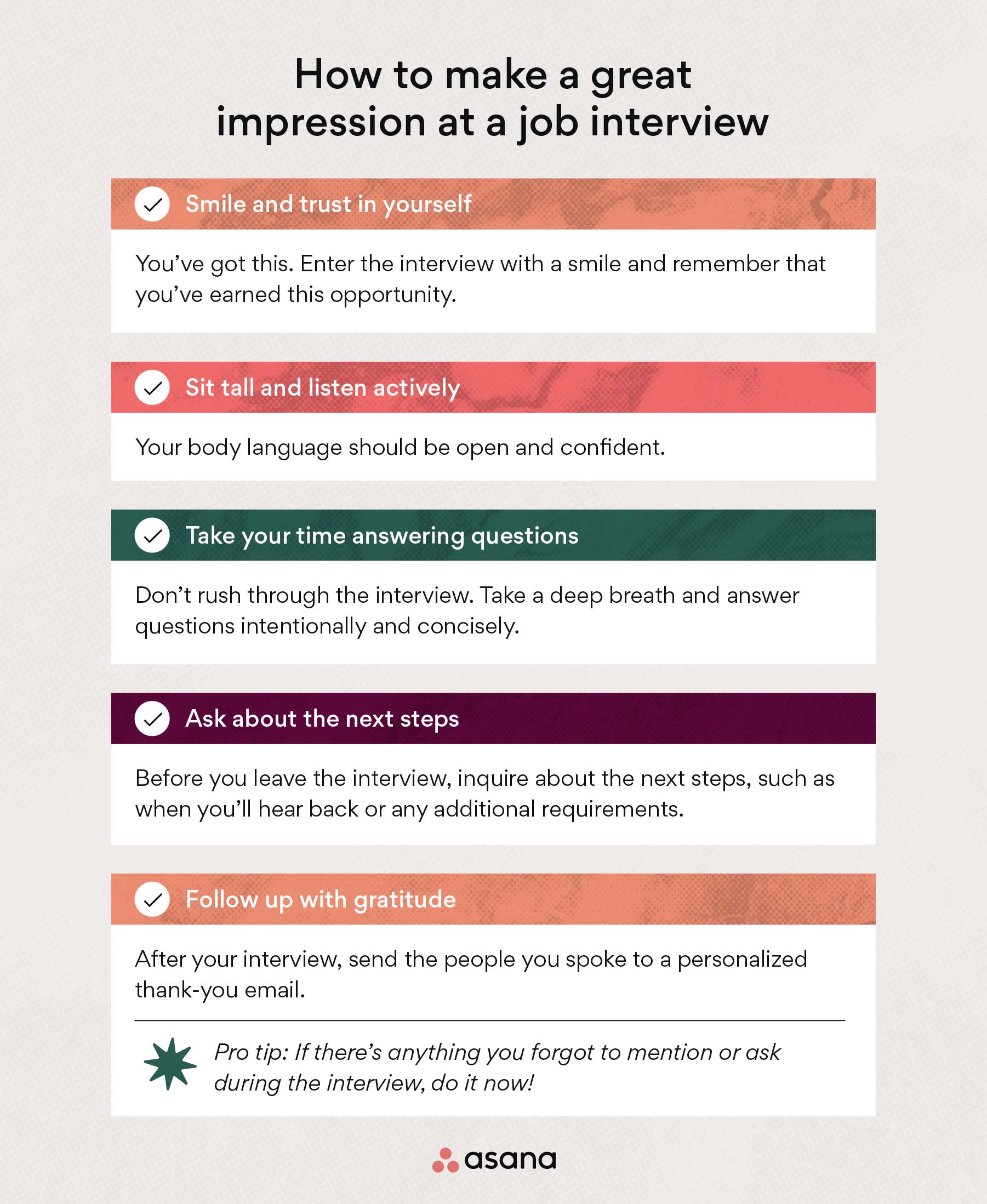 [inline illustration] how to make a great impression at a job interview (infographic)