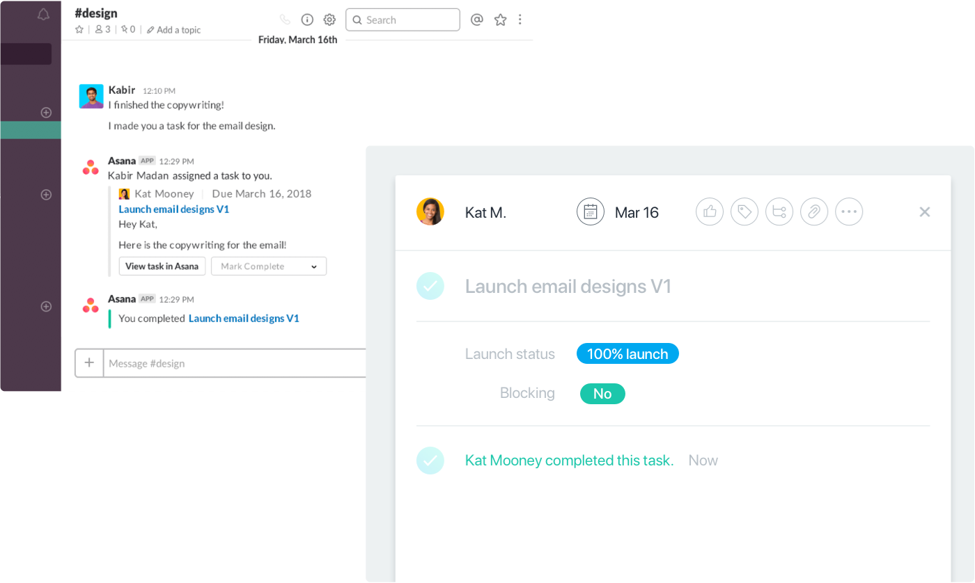 action on notifications in Asana