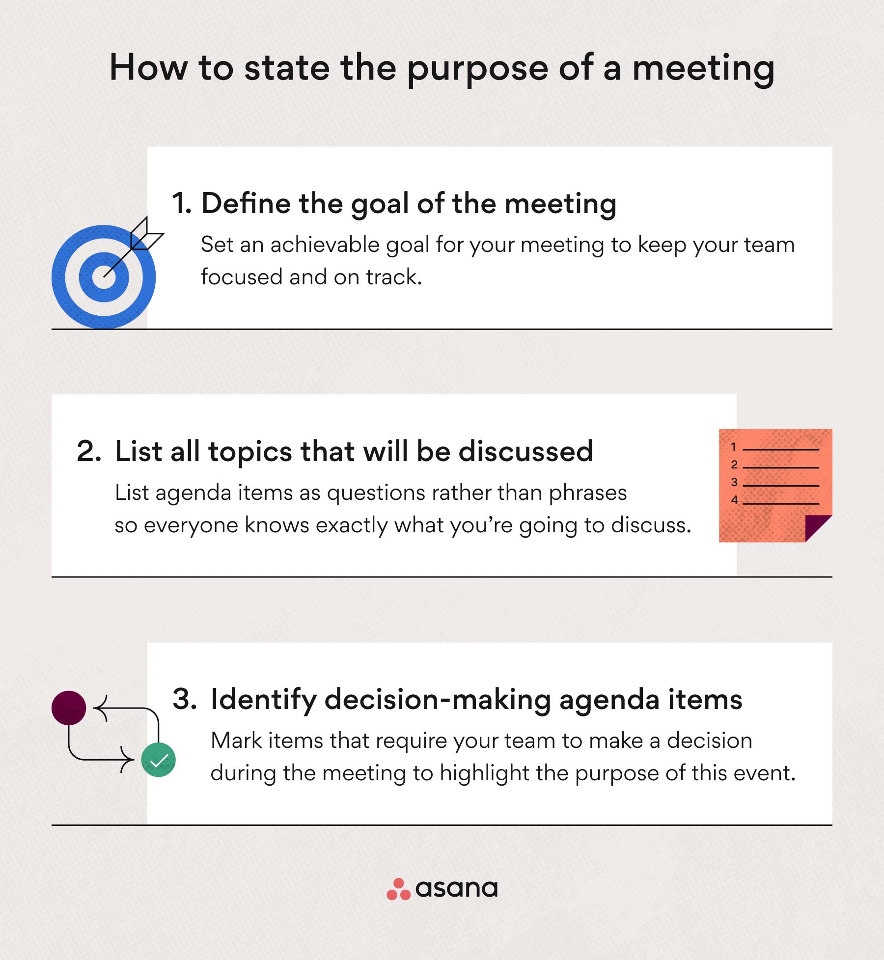 how to state the purpose of a meeting in an agenda