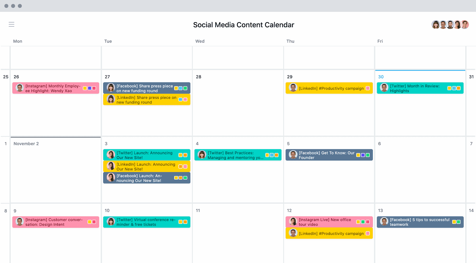 Create A Social Media Content Calendar With Examples Asana