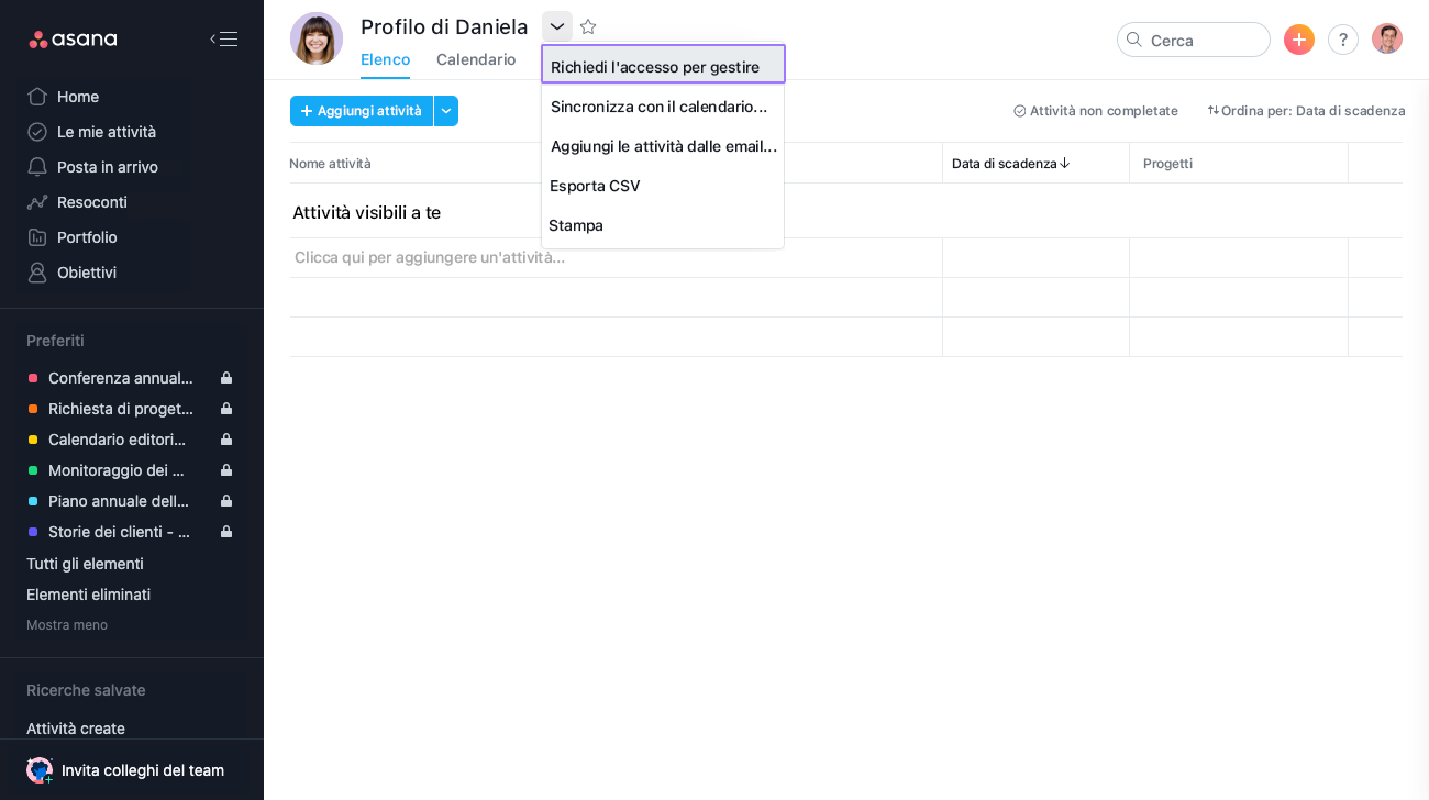 Richiesta Le mie attività 1