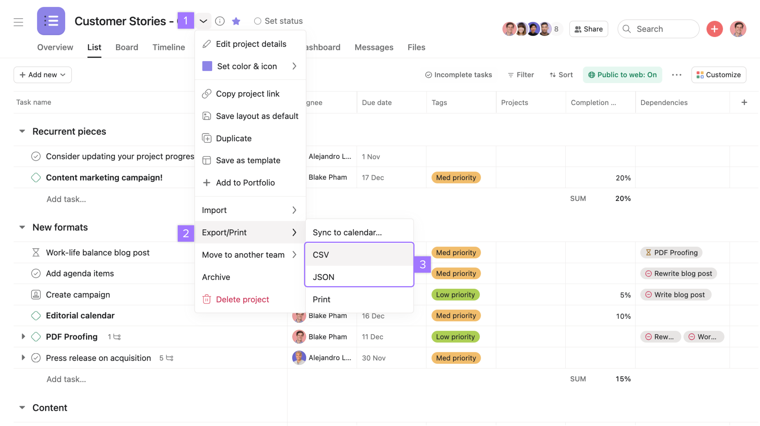 Setting Up a Project in Asana | Product Guide • Asana Product Guide