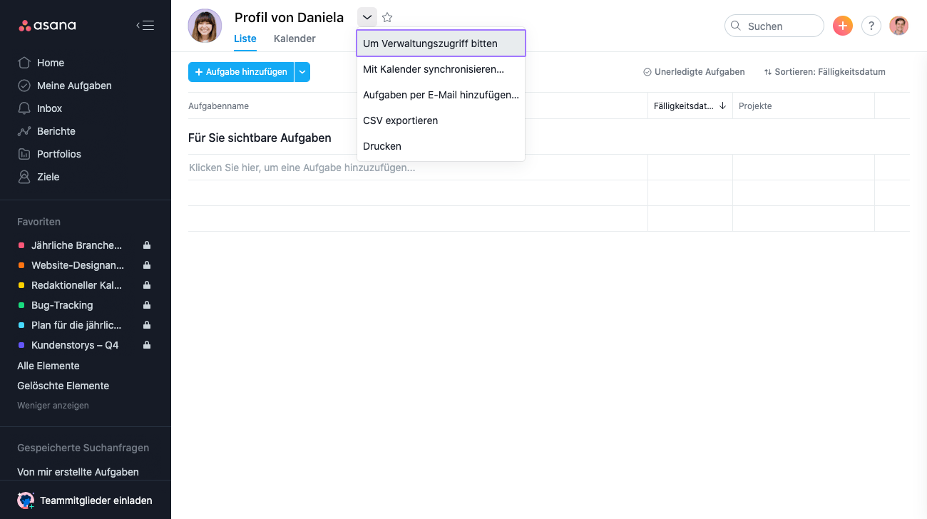 „Meine Aufgaben“-Anfrage 1