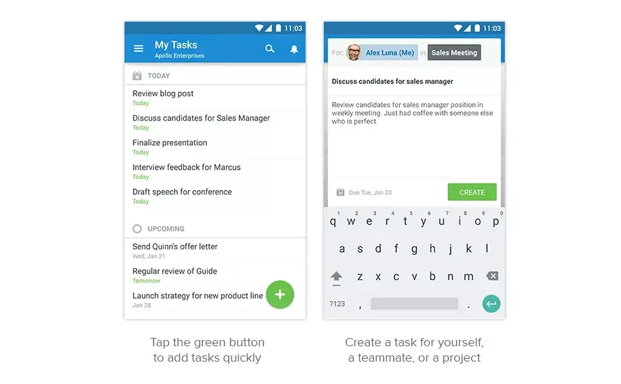 Asana Android New Task