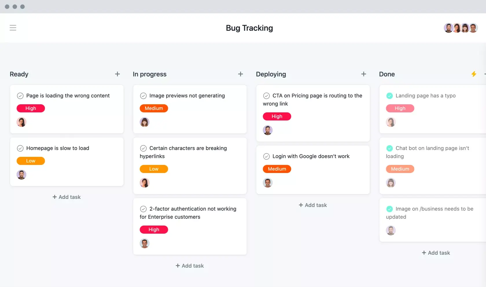 [Old Product UI] Bug tracking Kanban board example (Boards)