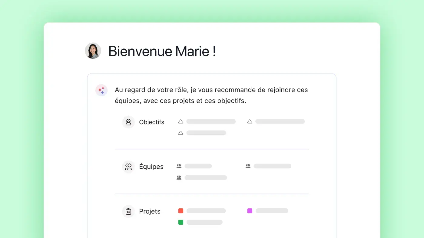 Intégration des employés sur Asana - Image de l’interface utilisateur produit