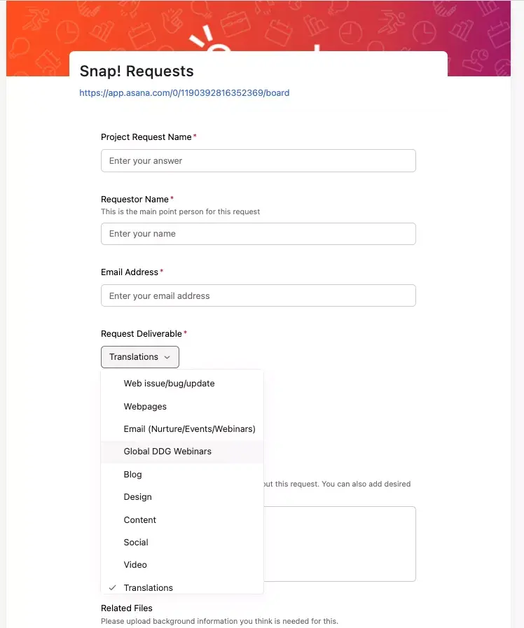 Asana Customer Story - Genesys - Request Form