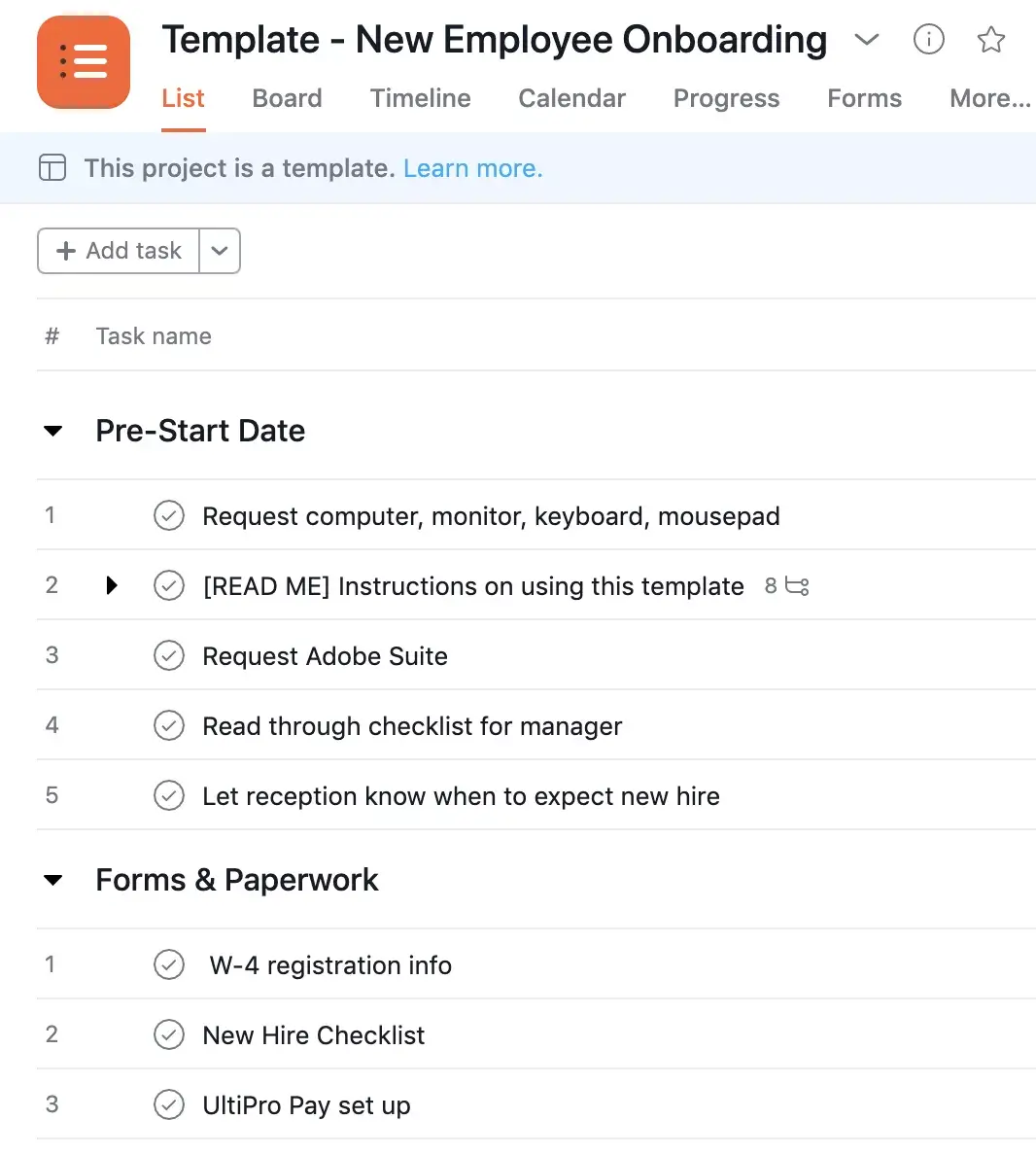 Dow Jones onboarding template