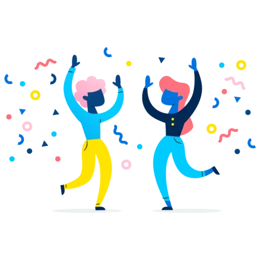 Illustration of employees celebrating a milestone