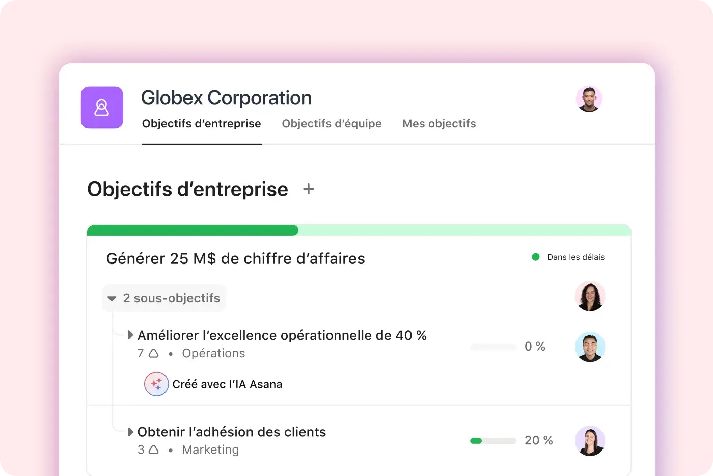 Stay focused Asana UI
