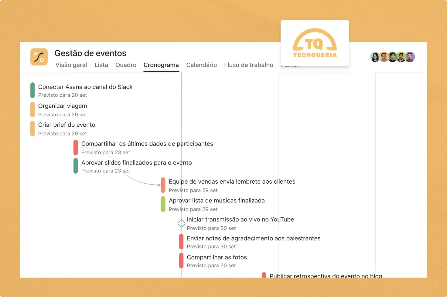 A Techqueria usa a Asana no seu fluxo de trabalho de gestão de eventos