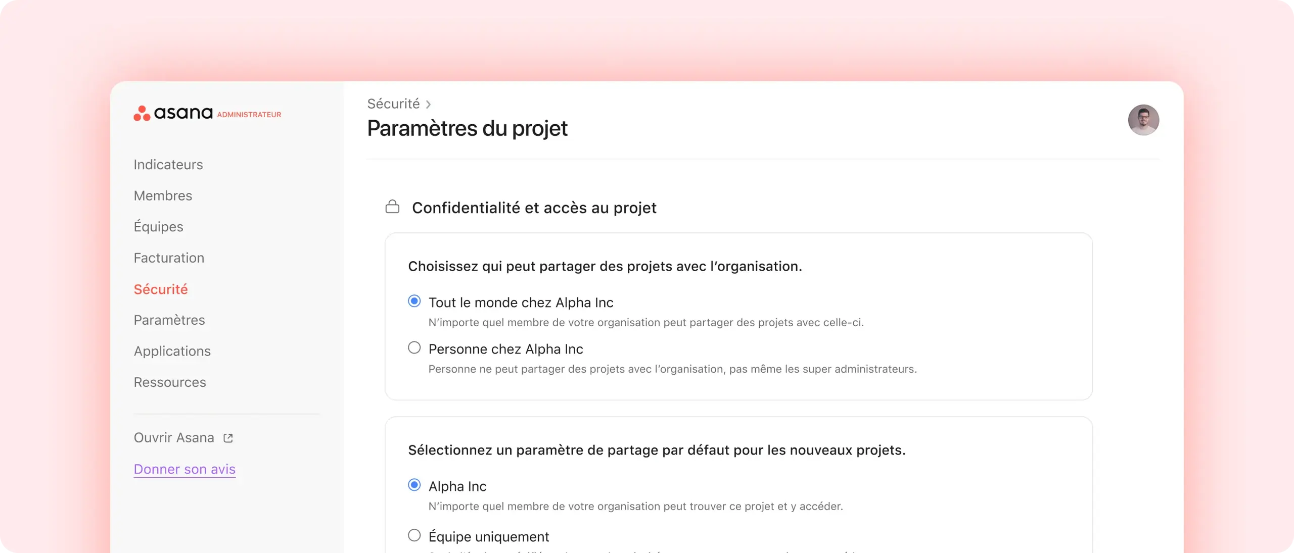 Permissions and access controls screenshot in Asana