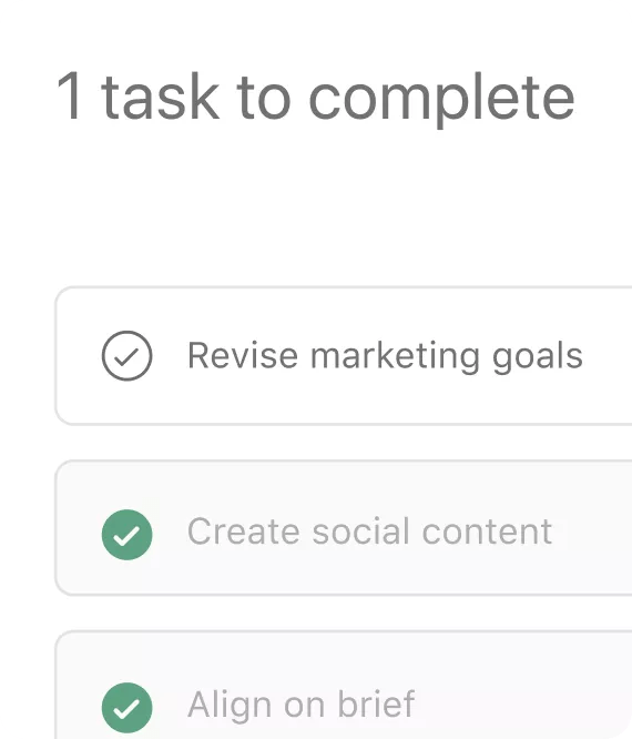 Homepage hero tasks