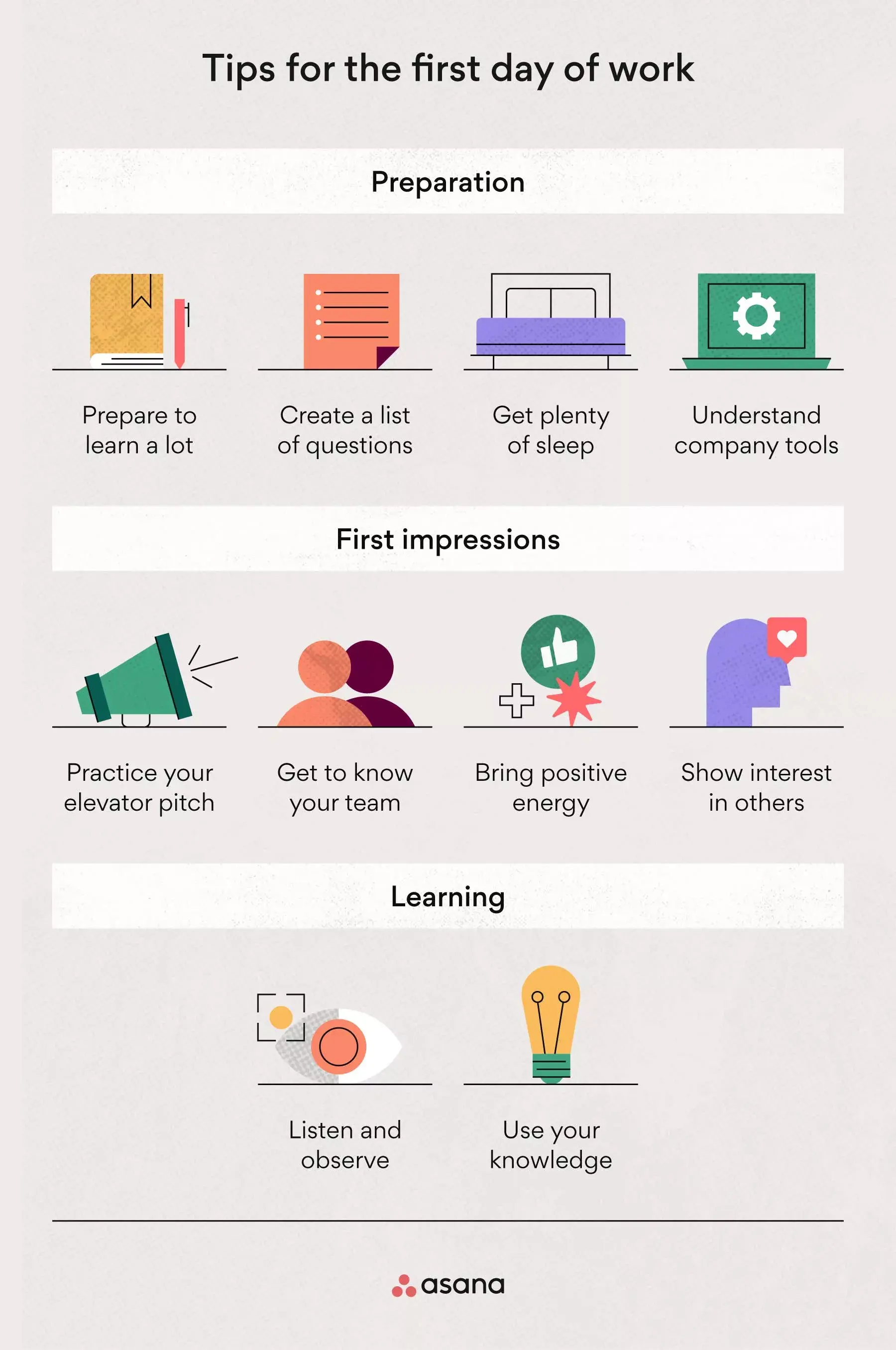 Tips for your first day of work