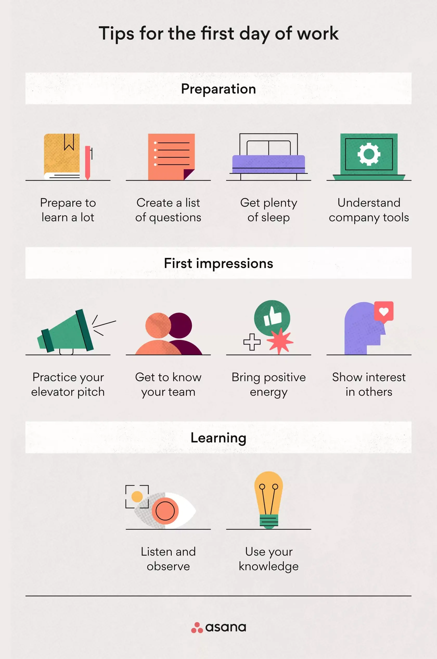 Tips for your first day of work