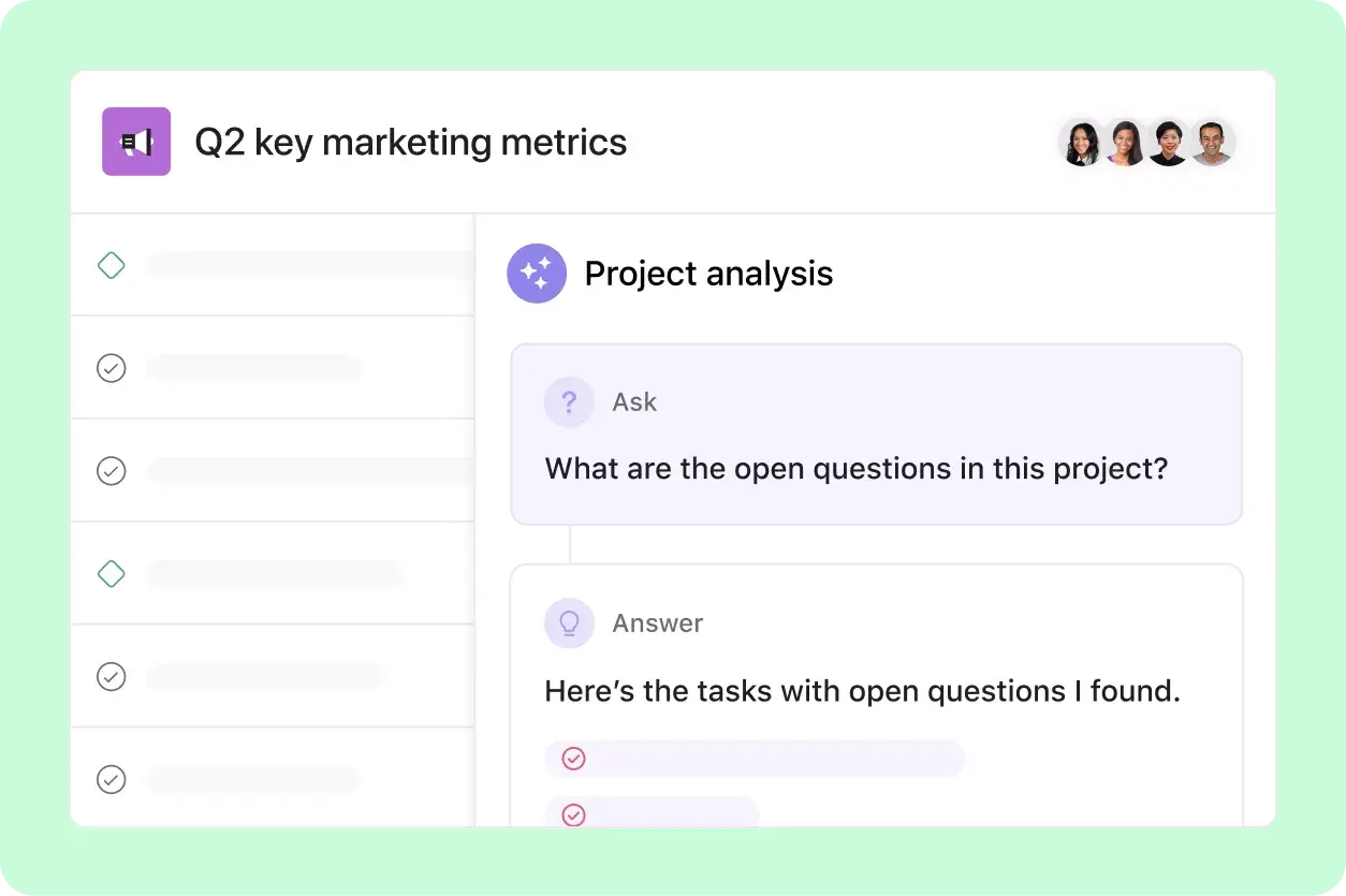 Asana product UI AI feature