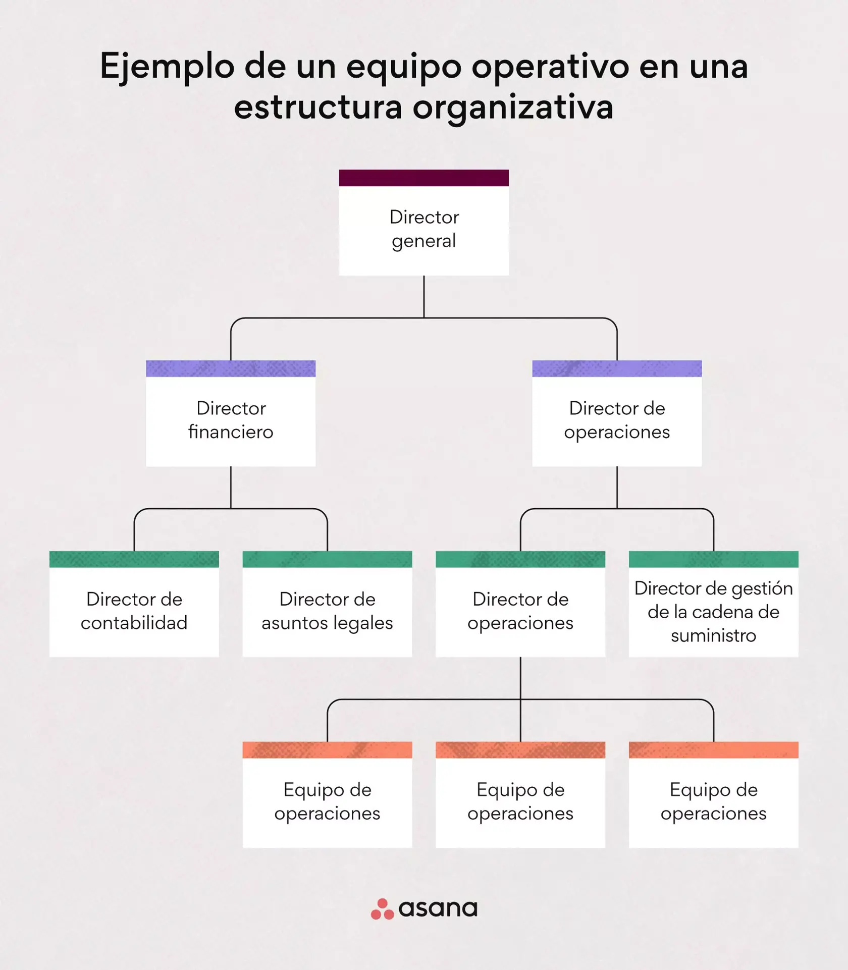 Ejemplo de un equipo operativo en una estructura organizativa