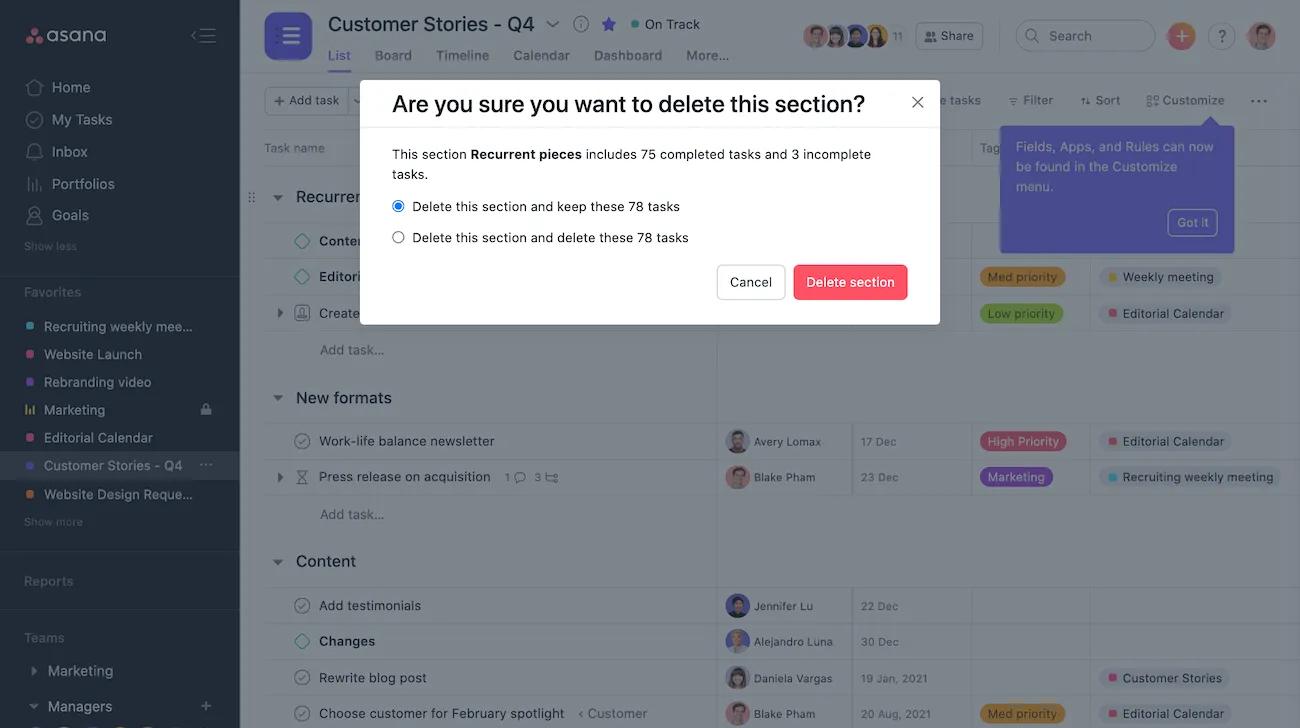 delete section 2