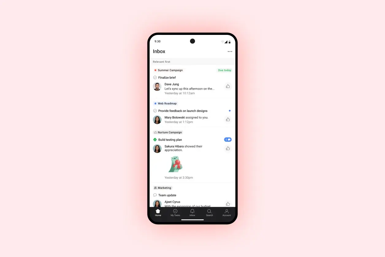 Asana Mobile Product UI 