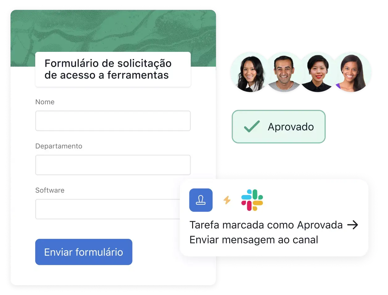 Acompanhamento de solicitações de trabalho na Asana