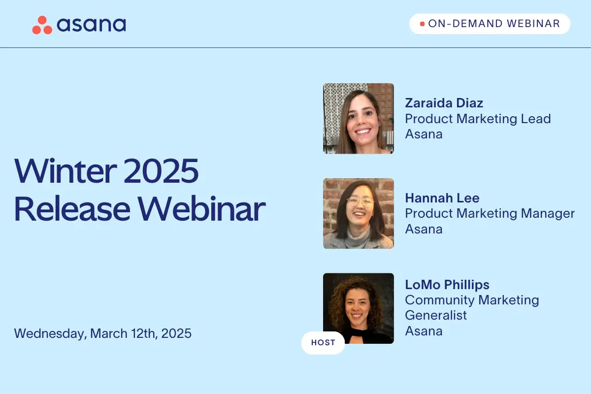[Event Card] Asana Winter 2025 Release Webinar