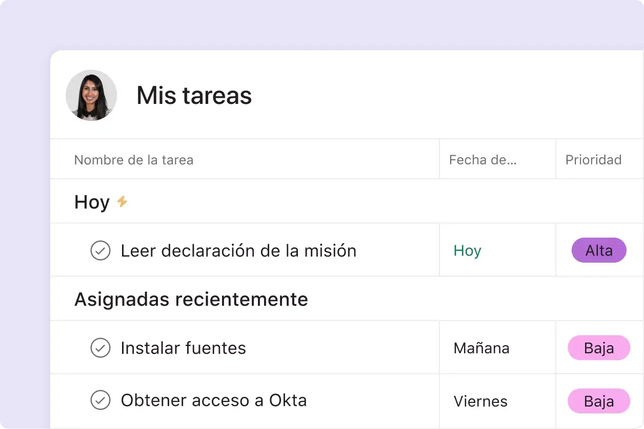 gestiona la incorporación de empleados en Asana