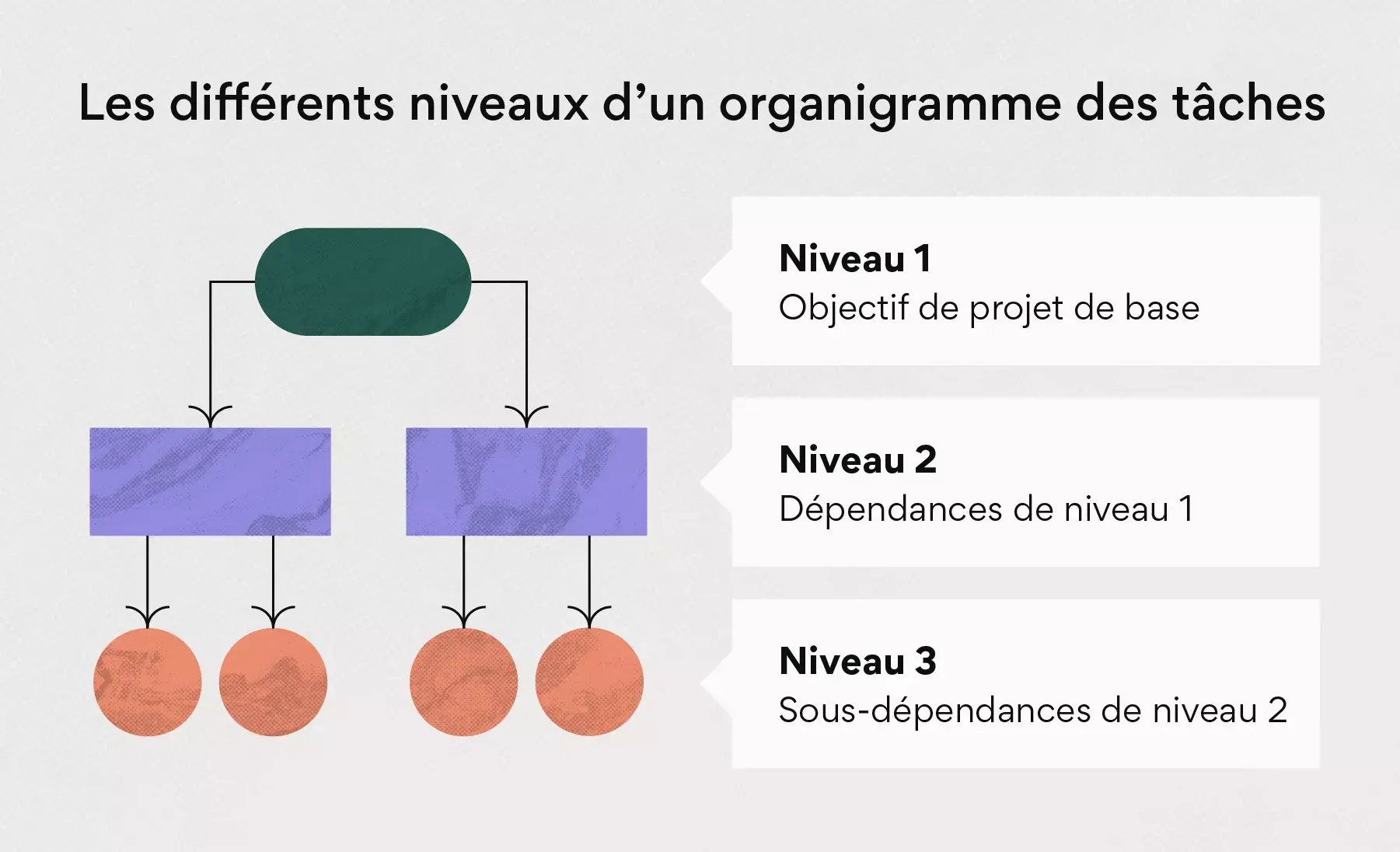 Les différents niveaux d’un organigramme des tâches