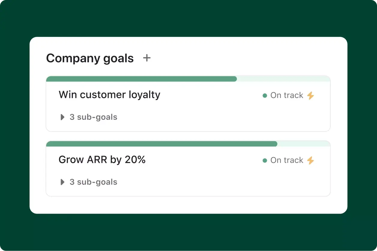 Asana UI untuk gol produk