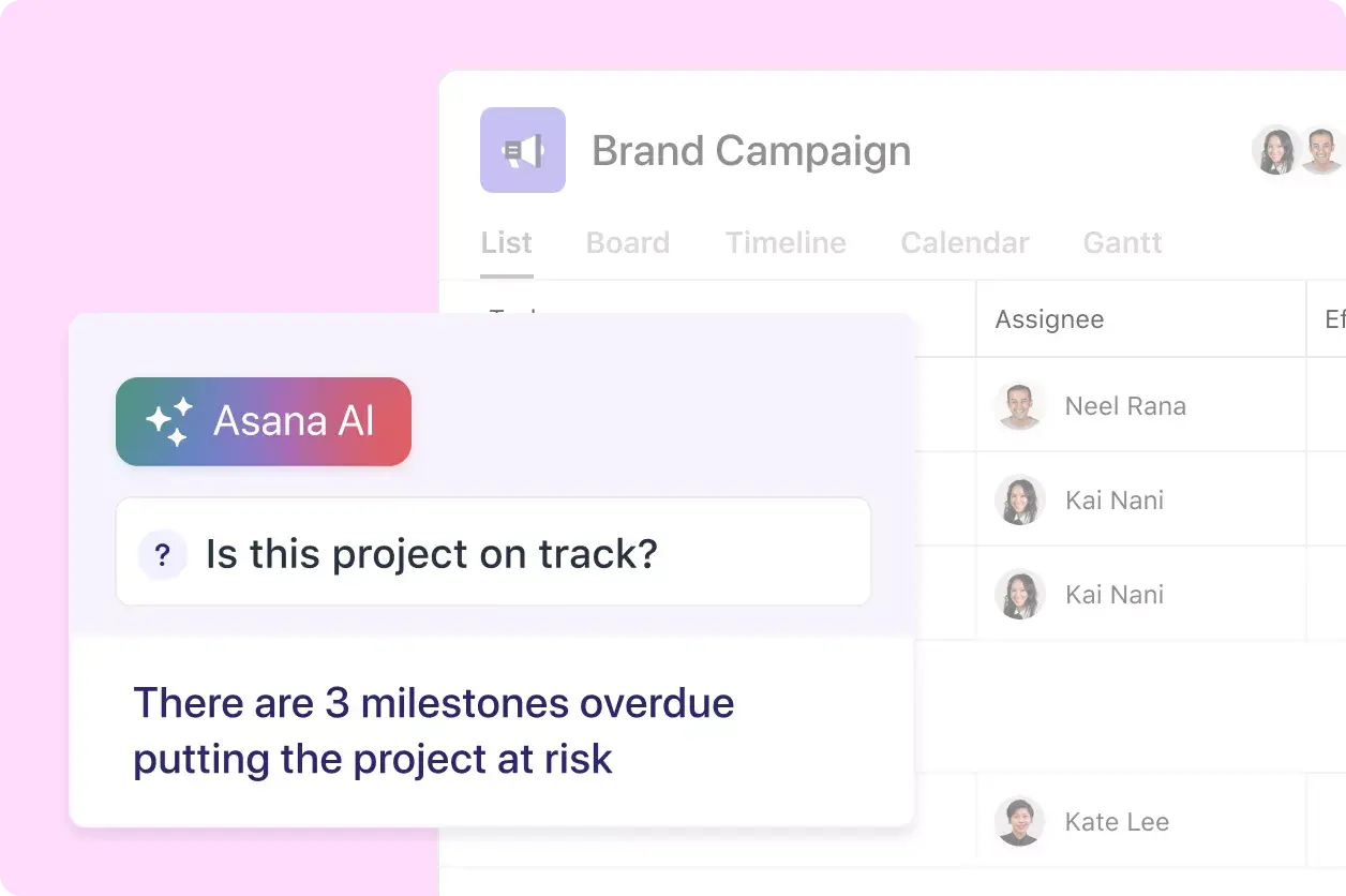 Asana AI 產品 UI 圖片 