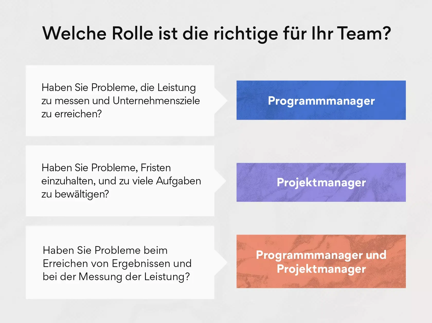 Welche Rolle bzw. Position ist die richtige für Ihr Team? Programmmanager oder Projektmanager?