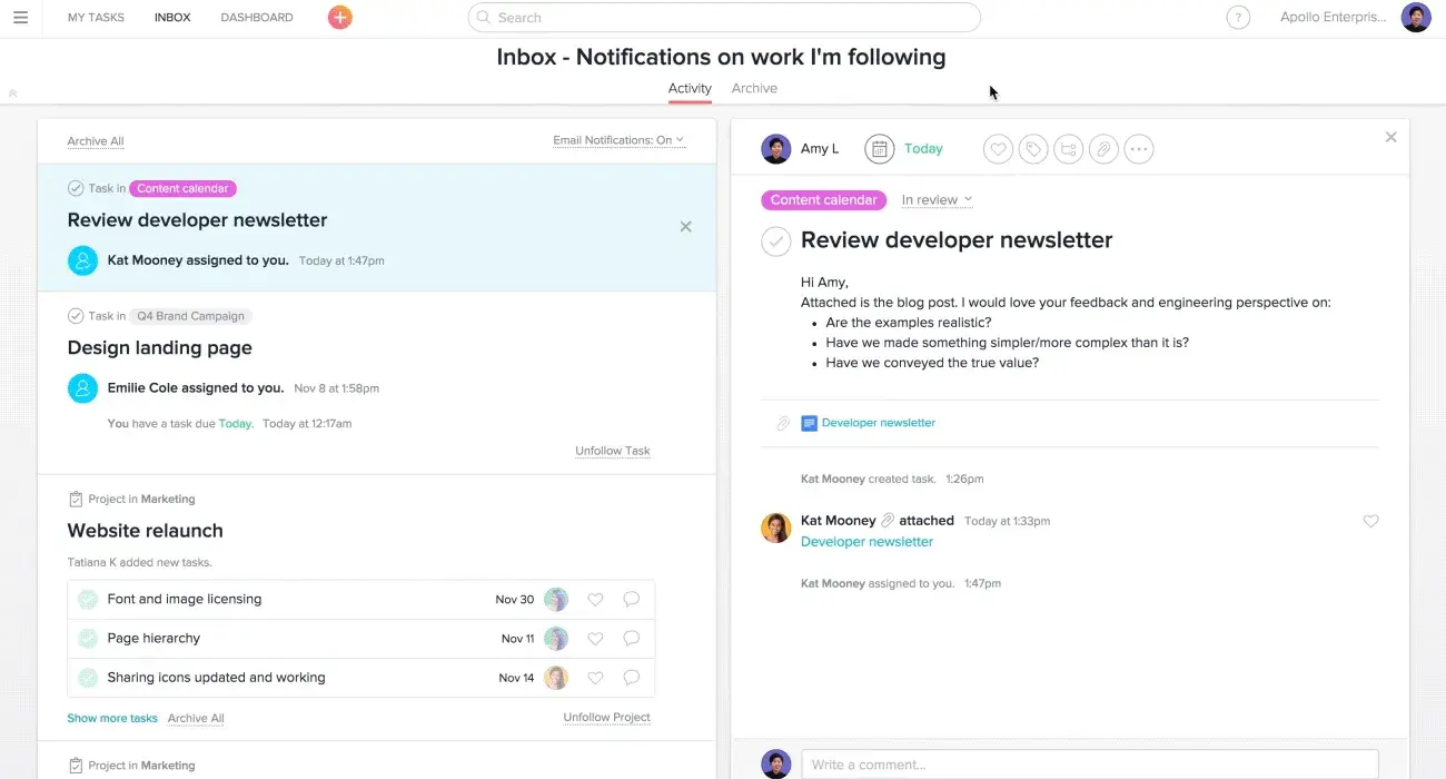 Hearting stuff in Asana