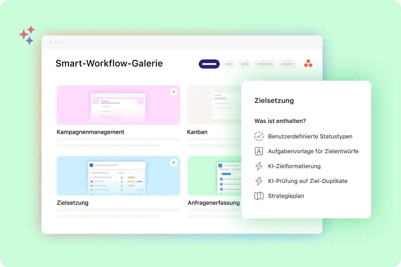 Erhalten Sie Zugriff auf KI-Workflows, die auf Ihre Teams und Prozesse zugeschnitten sind