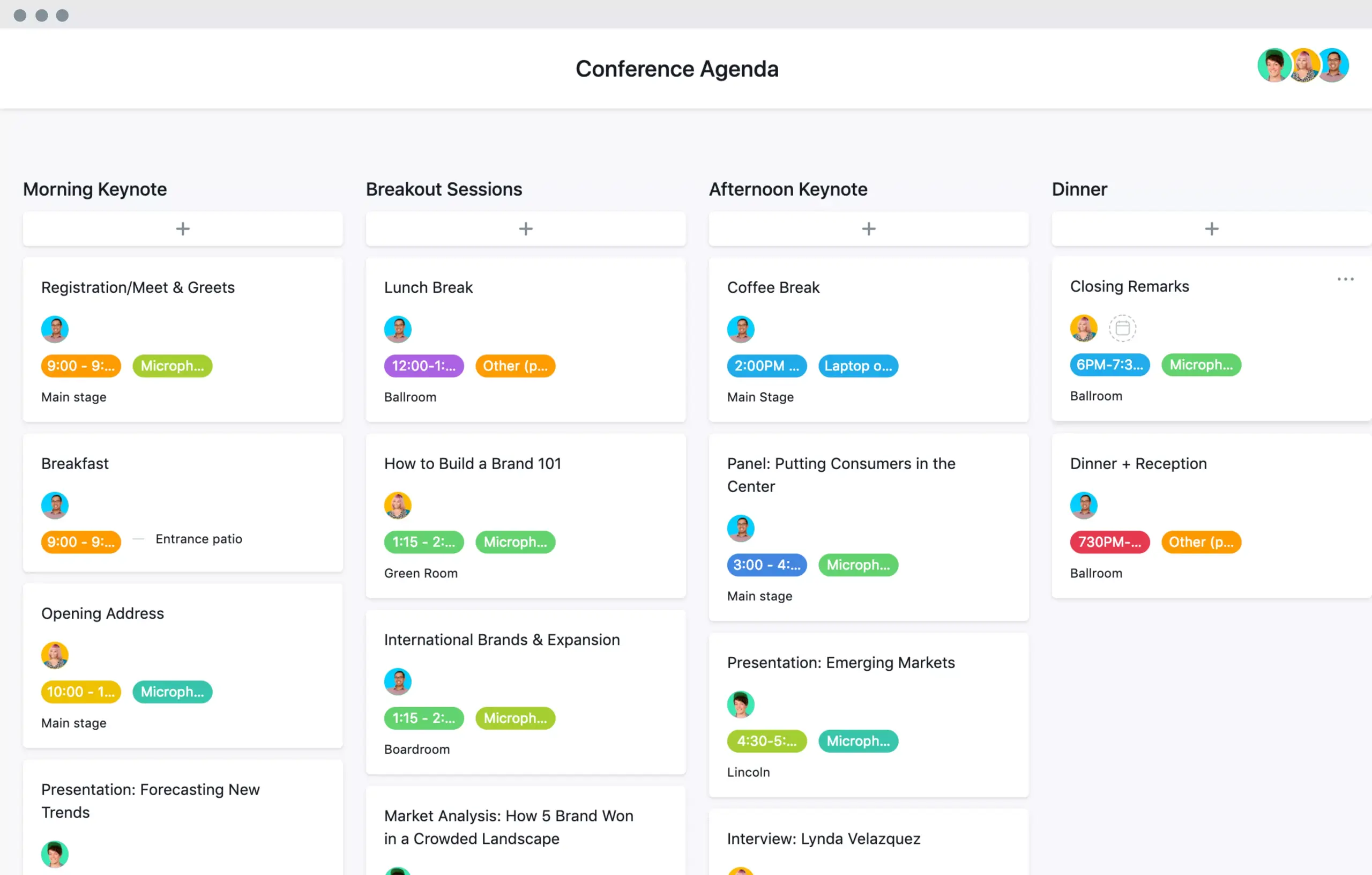 [inline illustration] Conference agenda