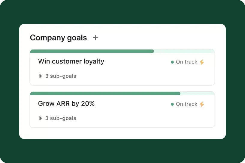 Product UI of Clarity and Accountability in Asana 