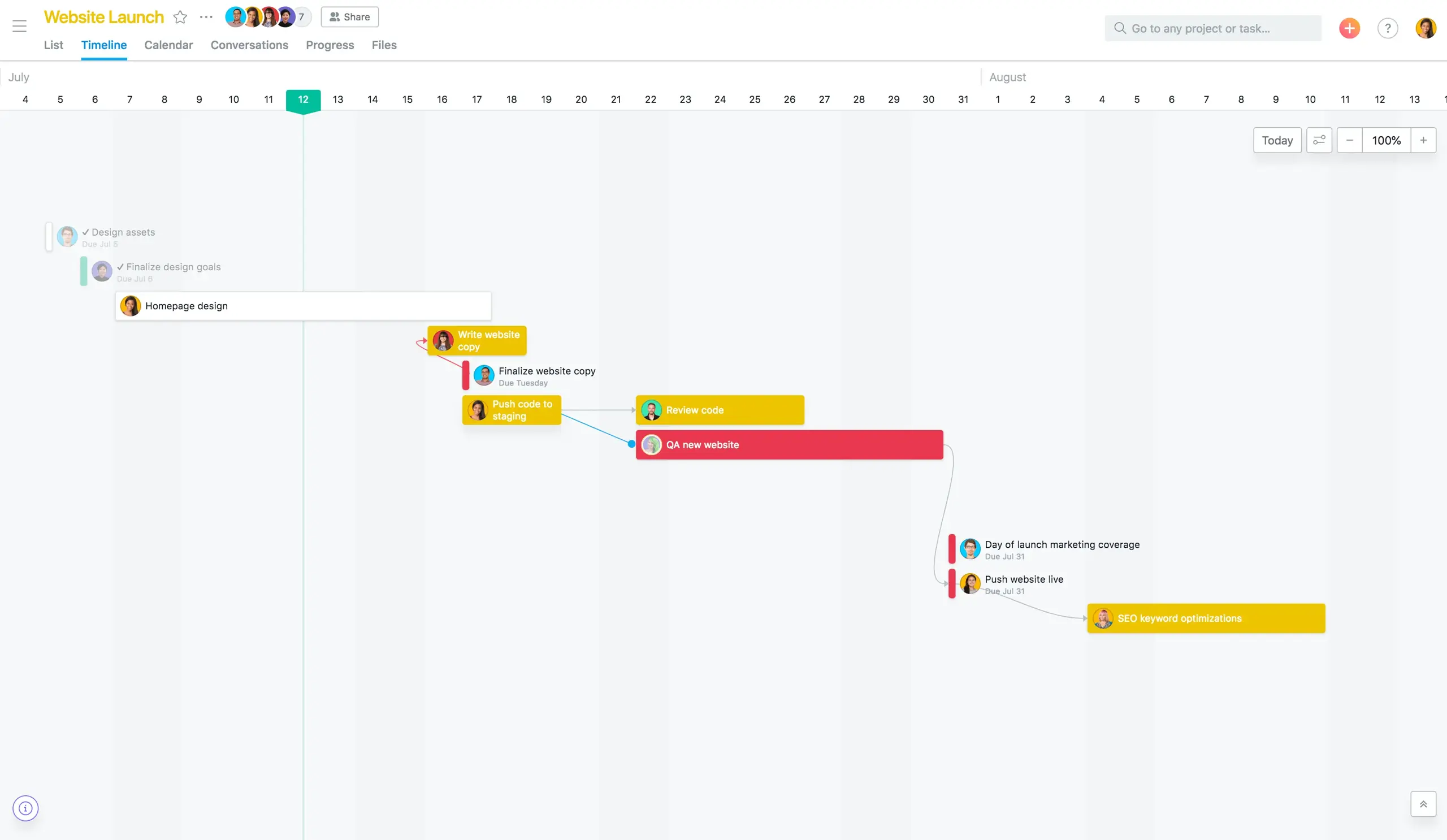 [IA Blog] New for Timeline: Draw dependencies between tasks (Image 1)