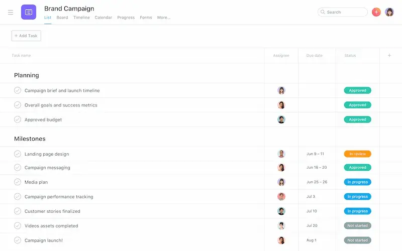 Organize your team’s work with lists