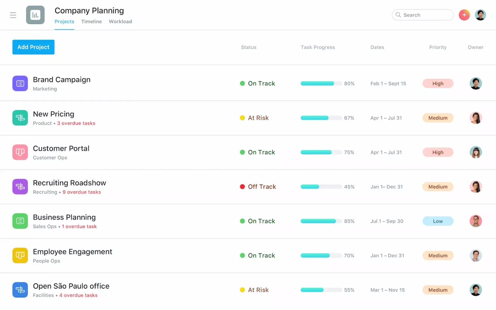 [Product UI] Project portfolio for managing multiple projects (Portfolios)