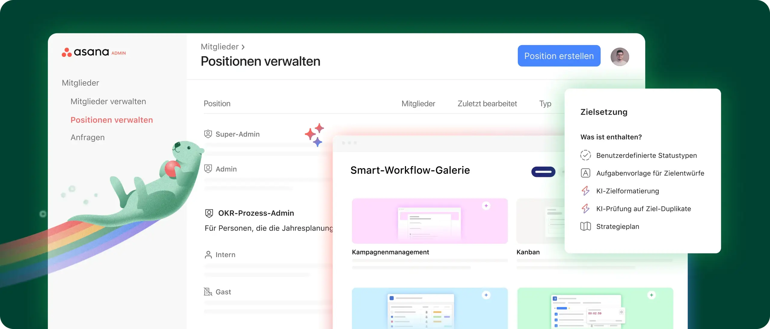 Smart-Workflow-Galerie und Berechtigungsverwaltung