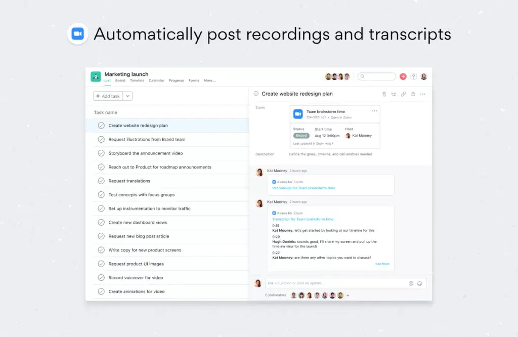 Make meetings actionable with Asana and Zoom (Image 3)
