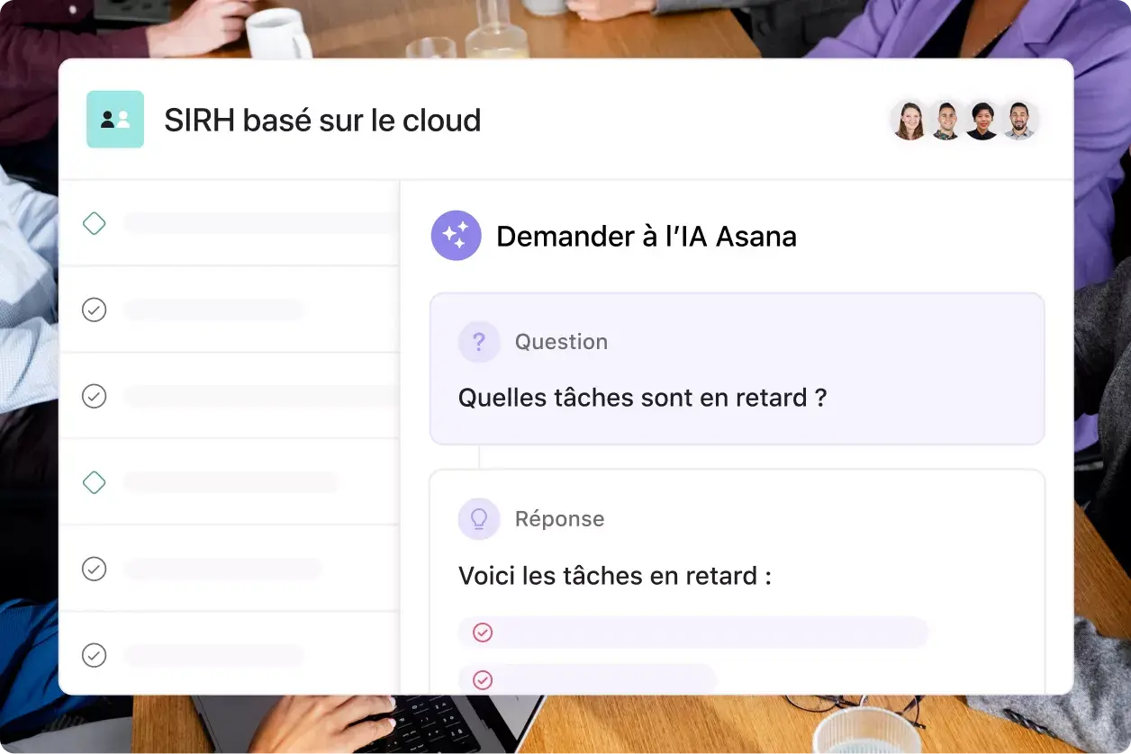 IA Asana : exemple de l’interface utilisateur produit