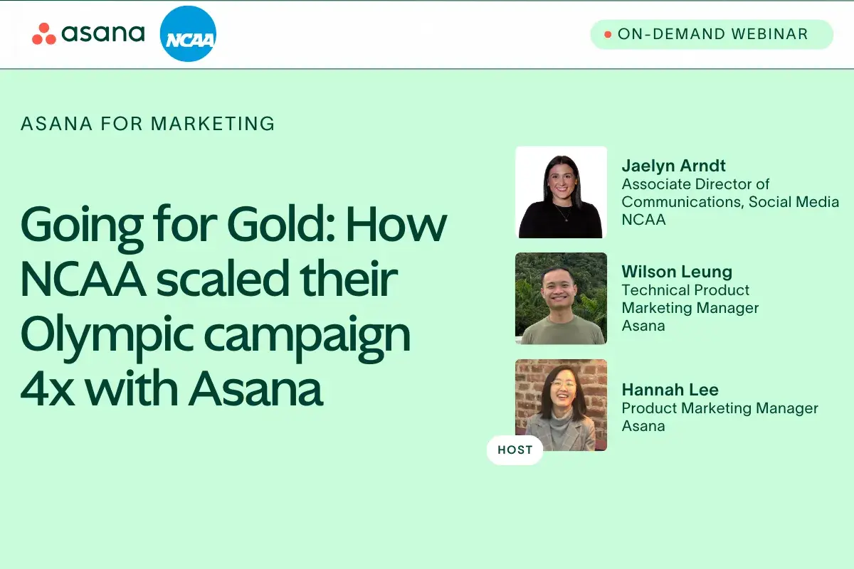 [Event Card] Going for Gold: How NCAA scaled their Olympic campaign 4x with Asana