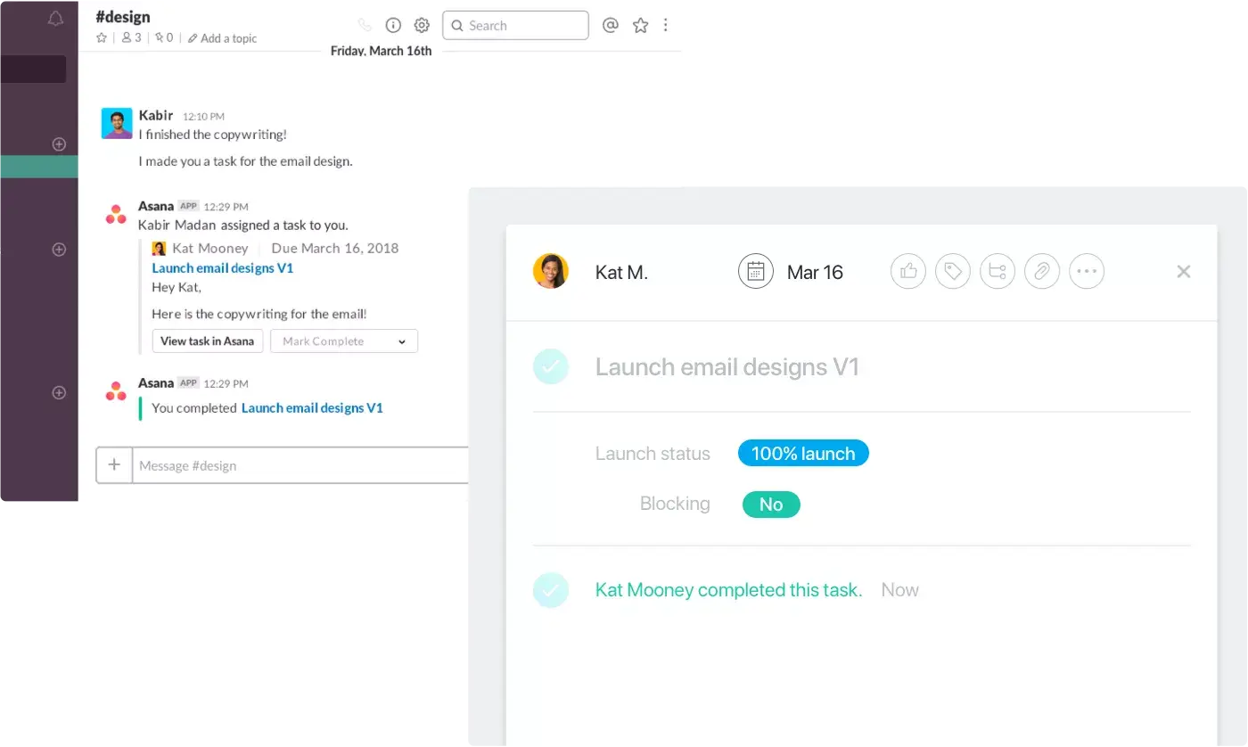 action on notifications in Asana